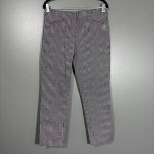 J Jill Women's Black & White Geometric Print Straight Leg Dress Pants - Size 6